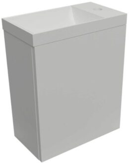 Fonteinset BWS Luna 54,3x39,7x21,8 cm Glans Wit Met Marble Fontein Zonder Overloop Mat Wit