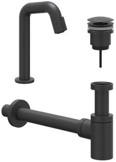 Fonteinset - Contour - opbouw - laag - always open plug - Mat zwart PED 6901452 Zwart mat