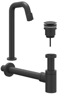 Fonteinset - Contour - opbouw - verhoogd - always open plug - Mat zwart PED 6901462 Zwart mat
