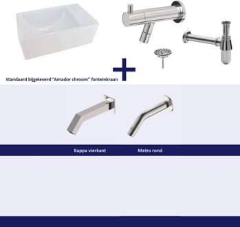 Fonteinset met Inbouwkraan Chroom Aqua Splash