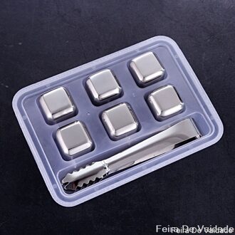 Food Grade 304 Rvs Ice Cubes Herbruikbare Chilling Stones Voor Whiskey Wijn Snelle Koeling Koude Langer Drinken Tool Set H01