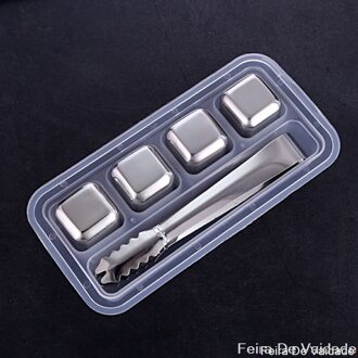 Food Grade 304 Rvs Ice Cubes Herbruikbare Chilling Stones Voor Whiskey Wijn Snelle Koeling Koude Langer Drinken Tool Set H02