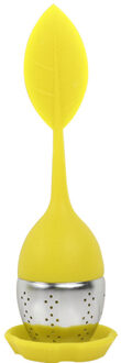 Food-grade hittebestendige bladeren bladeren silicone theezakje thee bal thee filter licht geel