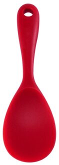 Food Grade hittebestendige Siliconen Lange steel Koken Gereedschap Rijst Lepel Effen Kleur non-stick Keuken Accessoires Rood