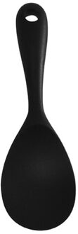 Food Grade hittebestendige Siliconen Lange steel Koken Gereedschap Rijst Lepel Effen Kleur non-stick Keuken Accessoires zwart