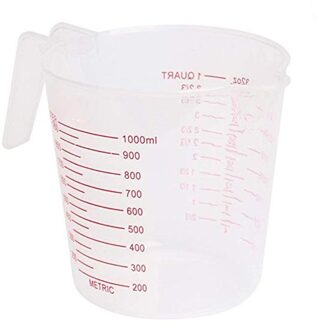 Food Grade Plastic Meetinstrumenten Met Schaal Duurzaam Draagbare Plastic Maatbeker Hulpmiddel Cups 1000ML