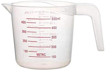 Food Grade Plastic Meetinstrumenten Met Schaal Duurzaam Draagbare Plastic Maatbeker Hulpmiddel Cups 500ML