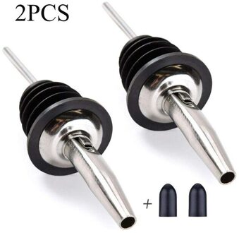 Food-Grade Roestvrij Staal Wijn Schenker Alcohol Drank Tuiten Fles Dispenser Wijn Flessenstop Met Cap Wijn Accessoires 2stk