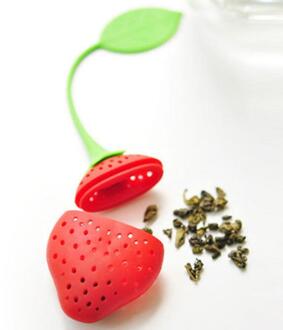 Food Grade Siliconen Aardbei Vorm Theepot Thee Zetgroep Silicone Losbladige Theezeefje Filter Diffuser Thee Accessoires
