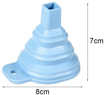 Food Grade Siliconen Gel Vouwen Trechter Opvouwbare Telescopische Lange Nek Trechter Vloeibare Vulling Keuken Gereedschap blauw