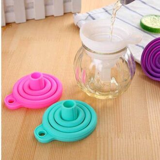Food Grade Siliconen Gel Vouwen Trechter Vouwen Telescopische Lange Nek Trechter Vloeibare Vulling Keuken Gereedschap groen