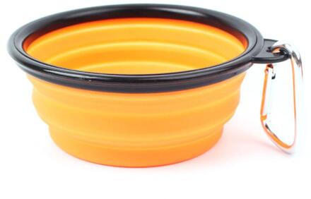 Food Grade Siliconen Inklapbare Expandable Kom 6 Kleur Reizen Opvouwbare Draagbare Kom Outdoor Soepkom Voor Camping/Wandelen Oranje