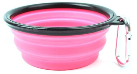 Food Grade Siliconen Inklapbare Expandable Kom 6 Kleur Reizen Opvouwbare Draagbare Kom Outdoor Soepkom Voor Camping/Wandelen Roze