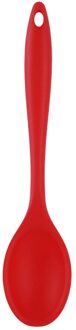 Food Grade Siliconen Lepel Hittebestendige Non-stick Soep Lepel Keukengerei Servies Lange Steel Koken Keuken Tool Gebruiksvoorwerpen rood