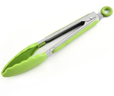 Food Grade Siliconen Voedsel Tong Keuken Tang Gebruiksvoorwerp Koken Tong Clip Clamp Accessoires Barbecue Salade Serveren Bbq Gereedschap groen