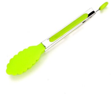 Food Grade Siliconen Voedsel Tong Keuken Tang Gebruiksvoorwerp Koken Tong Clip Clamp Accessoires Salade Serveren Bbq Gereedschap 1Pc groen