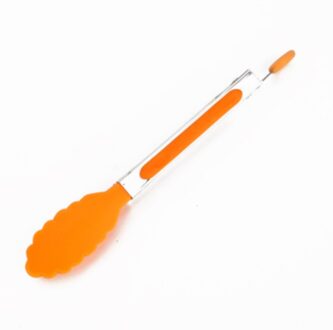 Food Grade Siliconen Voedsel Tong Keuken Tang Gebruiksvoorwerp Koken Tong Clip Clamp Accessoires Salade Serveren Bbq Gereedschap 1Pc oranje