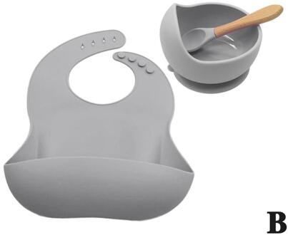 Food-Grade Siliconen Waterdicht Baby Bib Voeden Baby Antislip Servies Pocket Bowl Kinderen Speeksel Silic Pocket