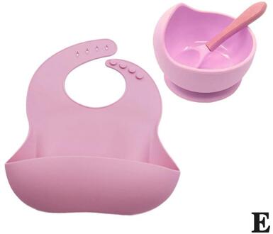 Food-Grade Siliconen Waterdicht Baby Bib Voeden Baby Antislip Servies Pocket Bowl Kinderen Speeksel Silic Pocket