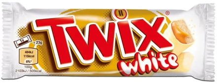 Food Twix White chocolate bar White with caramel and biscuit