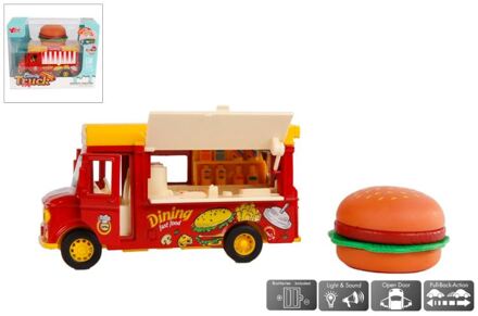 foodtruck hamburger junior 11 cm rood/geel 2-delig