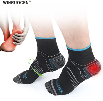 Foot Compression Socks For Men Women Plantar Fasciitis Heel Spurs Pain Casual Cotton Sock Venous New Sock Heel Pad EU 35-44
