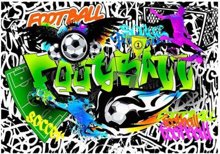 Football Graffiti Vlies Fotobehang 200x140cm