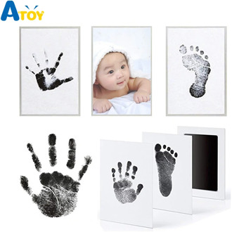 Footprint Imprint Kit Baby Ink Pad Storage Memento Ink Newborn Photo Frame Kits Baby Souvenir Drawer Inkless Handprint Casting