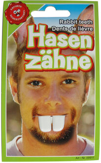 Fop hazen/konijnen tanden - wit - Verkleed accessoires pasen of Carnaval Multi