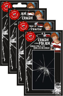 Fop sticker gebroken mobiele telefoon - 4x - glas kapot - 1 april - smartphone sticker - scherm stuk