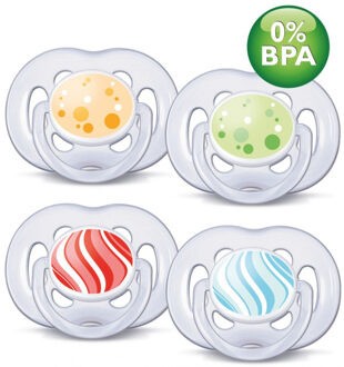 Fopspeen Free Flow Tendens Silicoon Dubbel 6-18M 2 Stuks