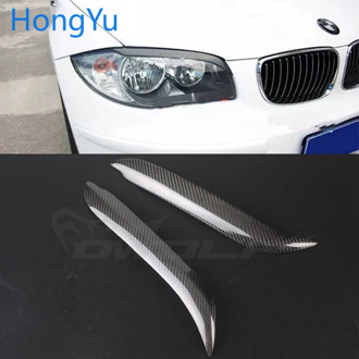 For BMW 1 Series E81 E82 E87 E88 2004-2010 Carbon Fiber Headlight Cover Eyebrows Eyelid Trim Sticker