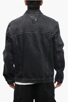 FOR EVER Denim SKATE-jack met decoratieve ritsen in grijs - maat