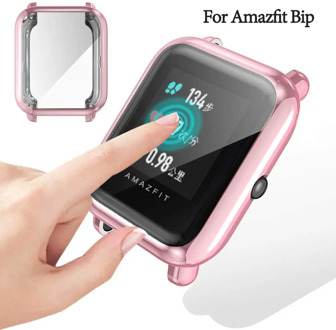 For Huami Amazfit Screen Protector Slim Colorful Frame TPU Case Cover Protect Shell Bip Younth Watch with Screen Protector