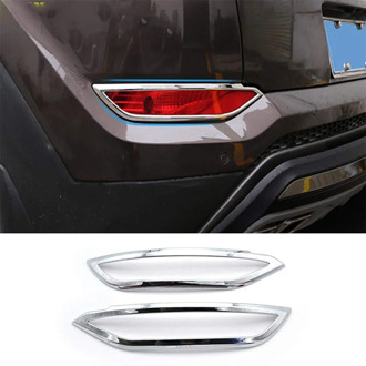 for Hyundai Tucson TL 2016 2017 2018 Chrome Rear Trunk Bumper Reflector Fog Light Foglight Lamp Cover Frame Garnish Car Styling