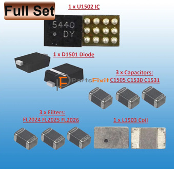 For iPhone 6G 6Plus Backlight IC Kit U1502 Backlight D1501 Diode L1503 Coil C1505 Capacitors FL2024 FL2025 FL2026 Fuses Filter