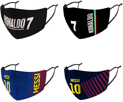 For Lionel Messi 10 Cristiano Ronaldo 7 Football Soccer Club Mask Protective Reusable Face Mouth Facemask Anti Dust PM 2.5 Maska