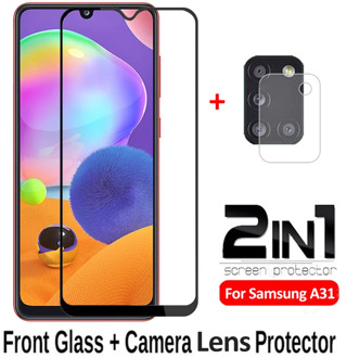 For Samsung A31 Glass 2 in 1 Camera Lens Protective Glass For Samsung Galaxy A31 Screen Protector On Samsun A 31 31A Safety Film