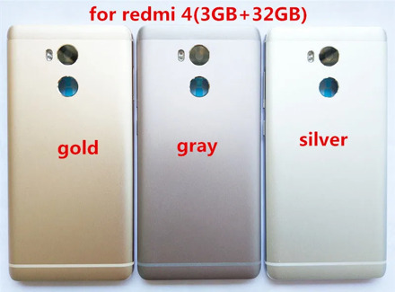 for Xiaomi Redmi 4 Pro Battery Door Cover Housing Redmi 4 Prime Back Cover W/ Power Volume Buttons + Camera Lens