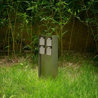 Foranda energiezuil, 4 stuks, roestvrij staal, 40 cm roestvrij staal, lichtgrijs