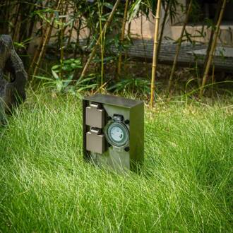 Foranda stroomkolom 2-voudige timer roestvrij staal 23 cm roestvrij staal, lichtgrijs