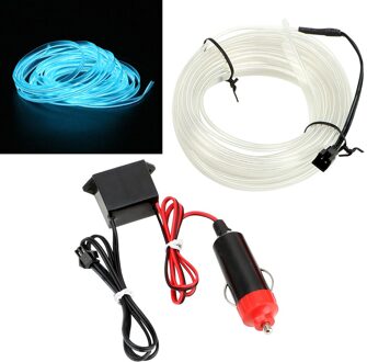 Forauto 5 Meter Auto Interieur Verlichting Auto Led Strip El Draad Touw Auto Sfeer Decoratieve Lamp Flexibele Neon Light Diy ijs- blauw
