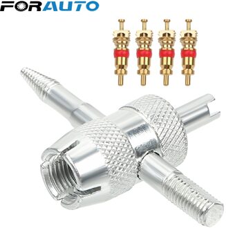 Forauto Tyre Schoonmaak Tool 4 Stuks Koperen Ventiel Ventiel Puller Autoband Reparatie Tools 4 In 1 Band ventiel Removal Tool