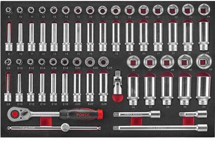 Force 1/2" Doppen- en sleutelset 66-delig (EVA) 4661