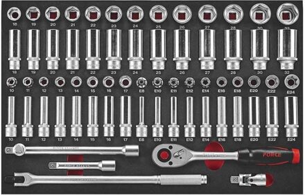 Force 1/2" Doppen- en sleutelset 68-delig (EVA) 4686