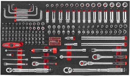 Force 1/4" & 3/8" Doppen- en sleutelset 192-delig (EVA) 31921A