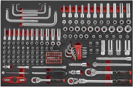 Force 1/4" & 3/8" Doppene- en sleutelset 175-delig (EVA) 31751