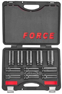 Force 3/4" Krachtdoppenset lang 6-kant 11-delig 6115D