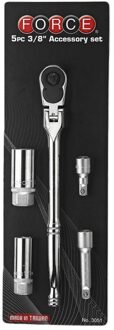 Force 3/8" Bougiedoppen set 5 delig 3051