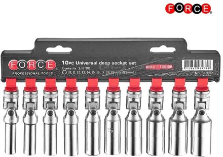 Force 3103R 3/8" Kniegewricht doppenset lang 10 delig 3103R